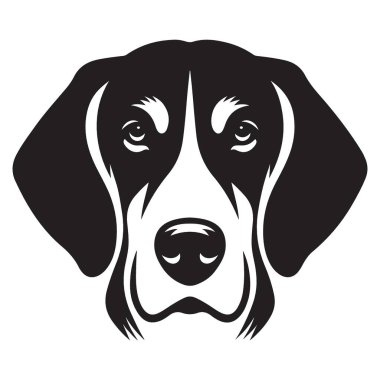 Siyah ve Beyaz Köpek Surat Siluet Vektör İllüzyonu