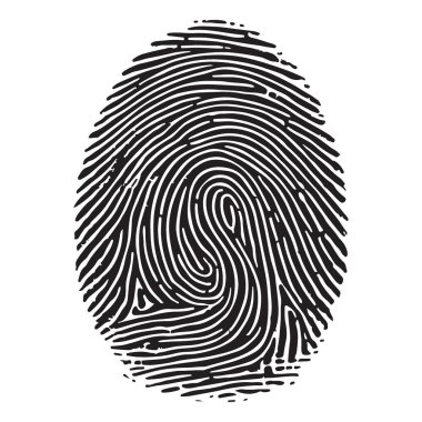 Güvenlik ve Tanımlama Tasarımları için Eşsiz Parmak İzi Vektör Grafiği