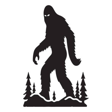 Gizemli Koca Ayak Silueti Vektör İllüzyonu Yabanda Dolaşıyor