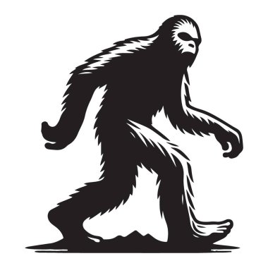 Kocaayak Siluet Çizimi Efsanevi Yaratık Sevenler İçin Zorlayıcı Tasarım