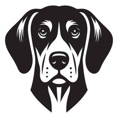 Hayvan Sevenler için Beagle Dog Head Siluet Vektör İllüstrasyon Sanatı