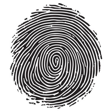 Güvenlik ve Kimlik Tasarımı için Eşsiz Parmak İzi Vektör Grafiği