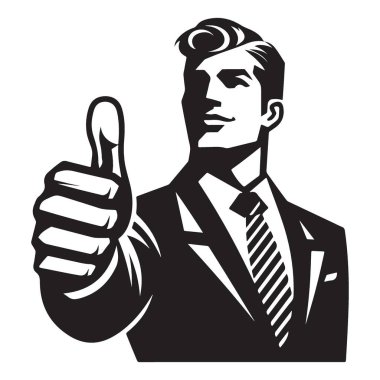 İş Adamı Başarı ve Onay İçin Vektör Resmini Başardı