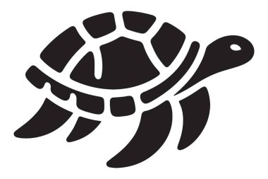 Deniz Kaplumbağası Silüeti Vektör Sanat Okyanus Yaşamı Denizcilik Grafiği