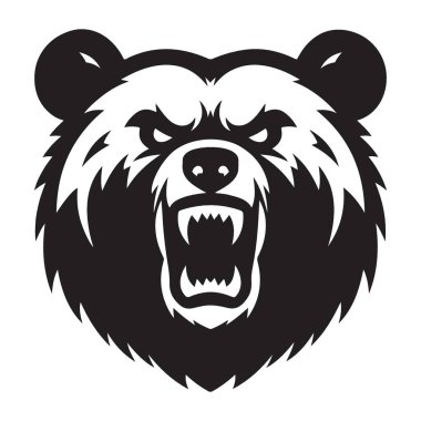 Spor Takımı Grafikleri İçin Saldırgan Siyah Ayı Kükremesi