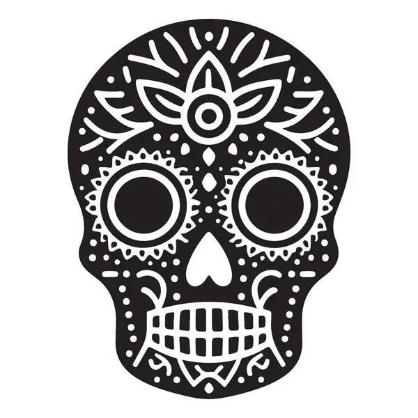 Karışık Siluet Şeker Kafatası Dia De Los Muertos Kutlama Vektörü