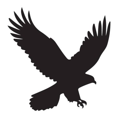Görkemli Kartal Silüeti Vektör Sanat Yazdırma Gücü Sembolü