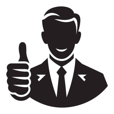 Profesyonel İşadamı Silueti Vektör Tasarımını Onayladı