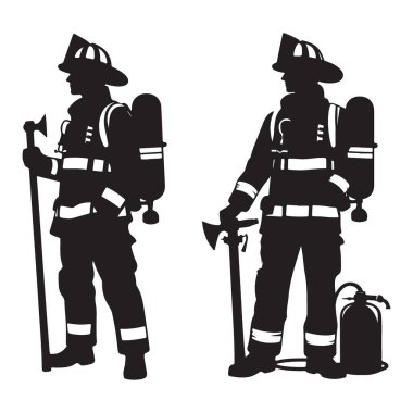 İtfaiyeci Silhouette ve Axe Courageous Heroes acil durumlara müdahale ediyorlar.