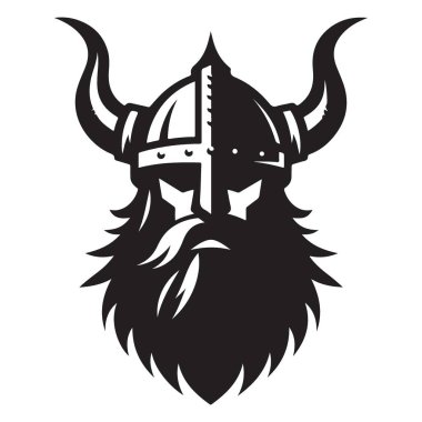 Fantezi Tasarımı İçin Korkutucu Viking Savaşçısı Siluet Vektörü