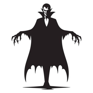 Cadılar Bayramı için Pençeli Elli Vampir Silüeti Vektör Grafiği