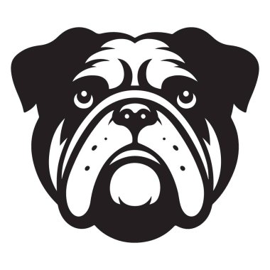 Bulldog Siluet Vektör İllüstrasyonu Sadık Arkadaş Evcil Köpek Çiftliği