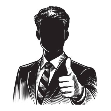 Başarılı İş Adamı Profesyonel Grafikler İçin Vektör Siluetini Başardı