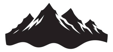 Manzaralı Dağ Sırası Macera ve Açık Hava için Silüet Vektörü