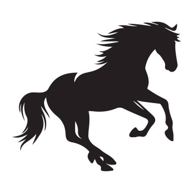 Dörtnala Atlı Siluet Vektör Gücü ve Hareket Özgürlüğü