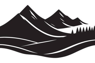 Açık Hava Macerası için Manzaralı Dağ Manzarası Manzarası Vektör İllüstrasyonu