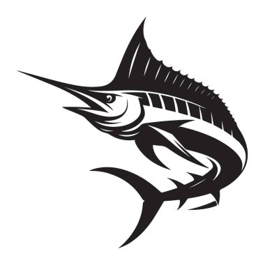Spor Balıkçılık Grafikleri için Dinamik Kılıçbalığı Atlama Vektörü İllüstrasyonu