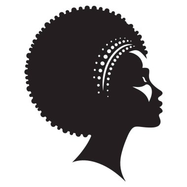 Afro siluet güzellik ve tarz sahibi Afrikalı Amerikalı bir kadın.
