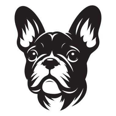 Fransız Bulldog Portresi Şirin Yavru Vektör Görüntü