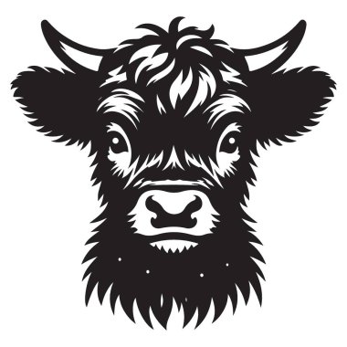 Uzun Kürk Silueti Tarzı ile Highland İnek Başı Resimleri