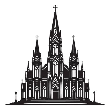 Yaratıcı Tasarım Projeleri İçin Gotik Kilise Silüeti Sanatı