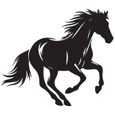 Cesur dörtnala giden at silueti vektör sanat tasarımı kaynak görüntüsü