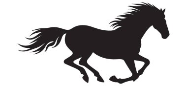 Bir sonraki projeniz için mükemmel koşan at silueti vektörü