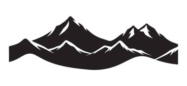 Ayrıntılı dağ aralığı vektör illüstrasyonu manzara manzarası