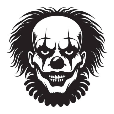 Kafatası Yüzlü Korkunç Palyaço Kafatası Çizimi