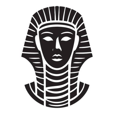 Mısır Firavunu Siluet Vektör İllüstrasyon Antik Yönetici Görüntüsü