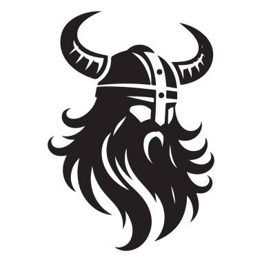 Viking Savaşçısı Siluet Vektör İllüstrasyonu, Vahşi Viking Grafik Tasarımı