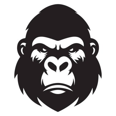 Yoğun Goril Yüzlü Vektör Çizimi Güçlü Hayvan Tasarımı