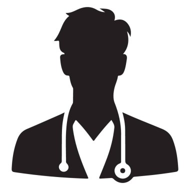 Stethoscope Profesyonel Sağlık Sağlayıcı Vektörüyle Doktor Siluet