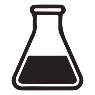 Sıvı Vektör Resimli Laboratuvar Erlenmeyer Flask Silueti