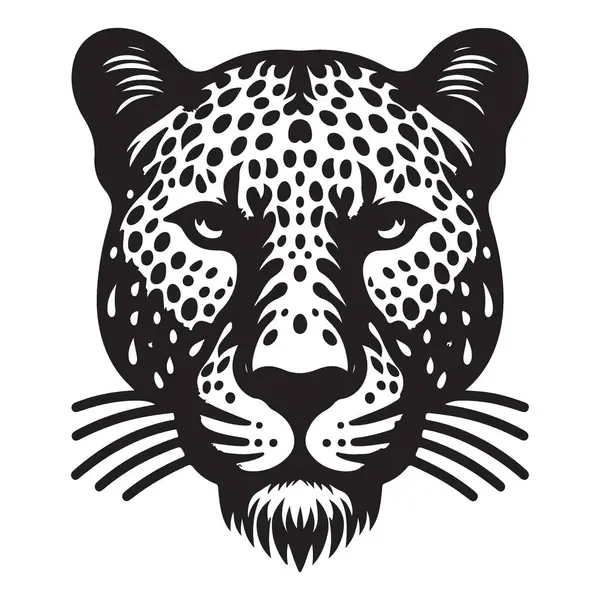 Yaratıcı Tasarımlar için Ayrıntılı Leopar Yüzlü Silüet Vektörü