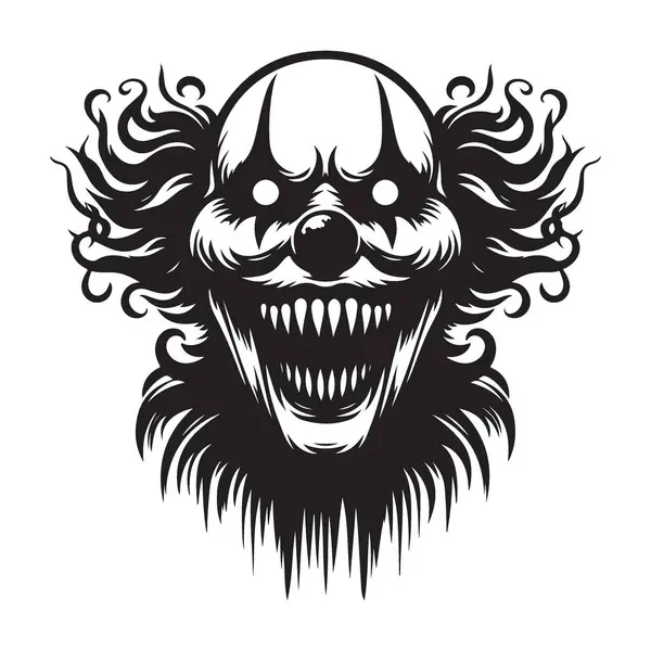 Korkunç Palyaço Vektör Silueti Görüntü Dehşet Tasarım Elemanı