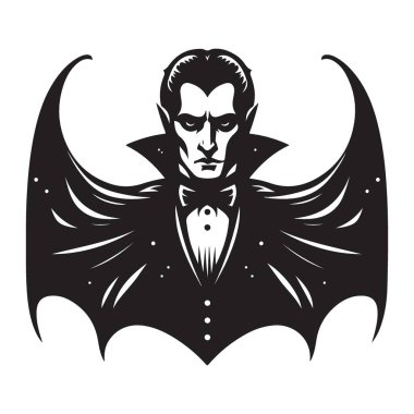 Vampir silueti vektör sanat klasiği Drakula illüstrasyon tasarımı