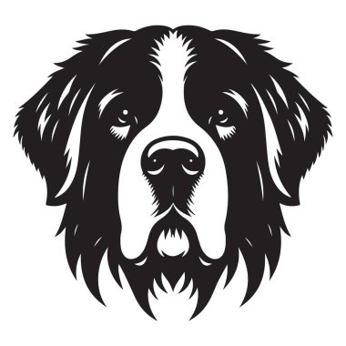 St. Bernard Köpek Kafası Hayvan Aşıkları İllüstrasyonu
