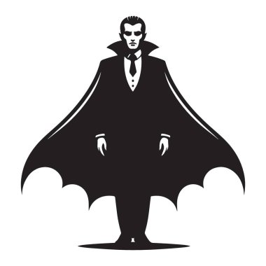 Dramatik Vampir Silueti Vektör İllüzyonu Zarif ve Gizemli