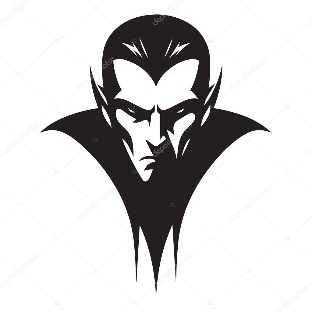 Vampire Silhouette Vector Image Featuring a Spooky Evil Count