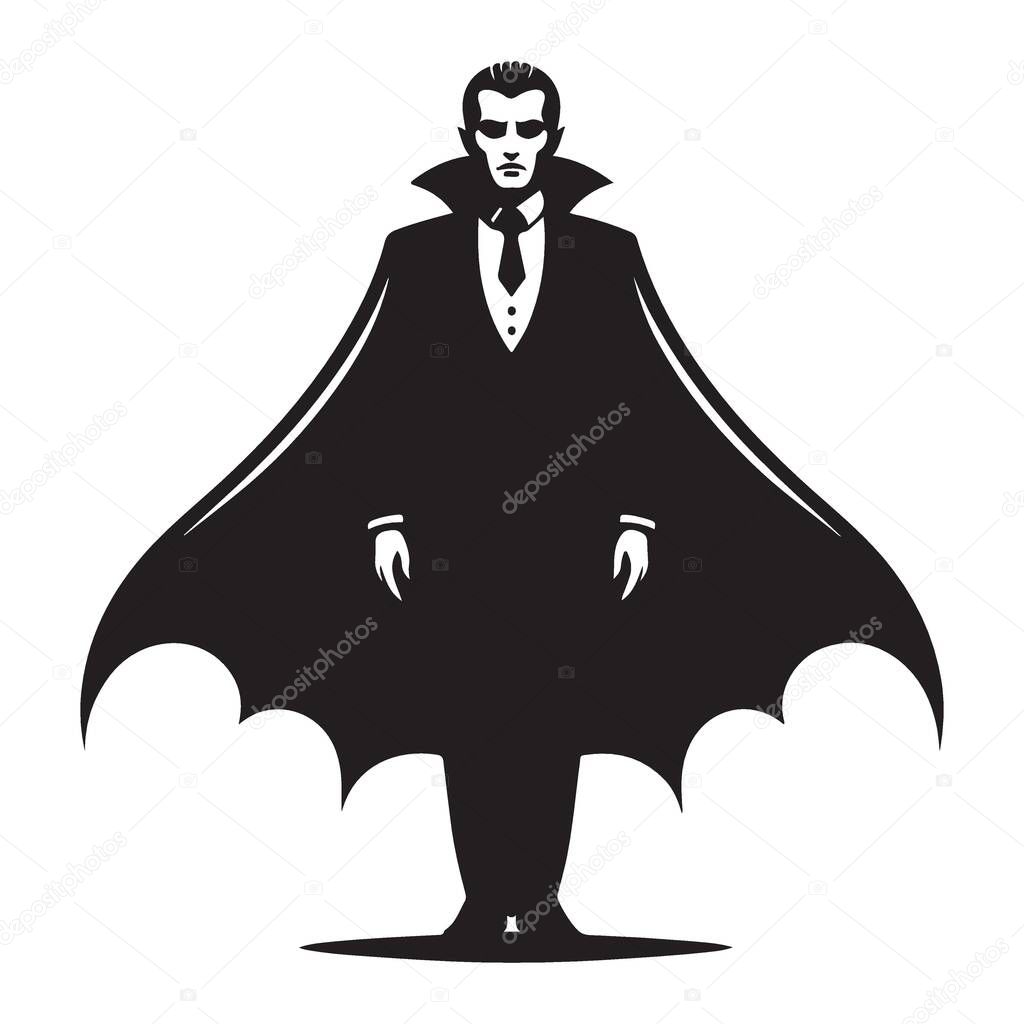 Dramatic Vampire Silhouette Vector Illustration Elegant and Mysterious