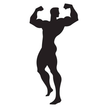 Siluet Vücut Geliştirici Kas Fiziği Uygulama Vektörü ResimleriName