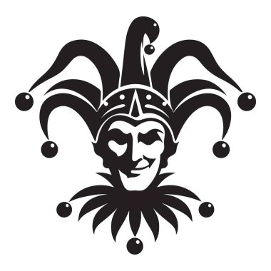 Festival konsepti için tuhaf Soytarı siluet vektör görüntü tasarımı