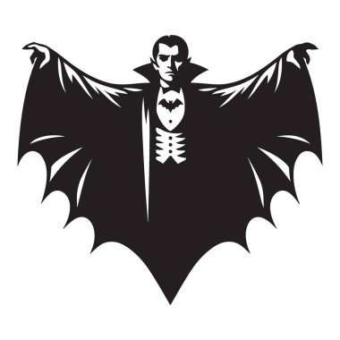 Klasik Drakula Vampiri Siluet Vektör Sanat Çizimleri Cadılar Bayramı Tasarımları