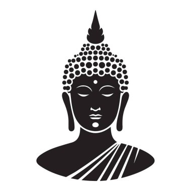 Huzurlu Buda Yüzü Görüntüleme Meditasyon ve Barış İçin Vektör Görüntüsü