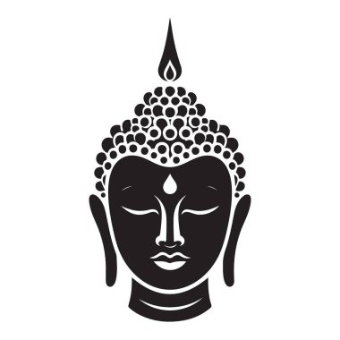 Buda Başı Siluet Vektör Resimleri Manevi Tasarım