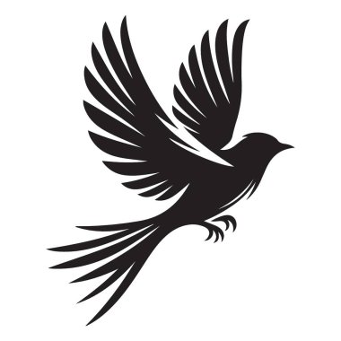 Grafik Tasarım Projeleri için Zarif Uçan Kuş Vektör Silueti