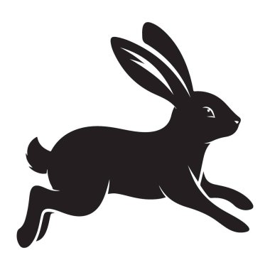 Hayvan Tasarımları İçin Koşan Tavşan Silueti Vektör Resimleri
