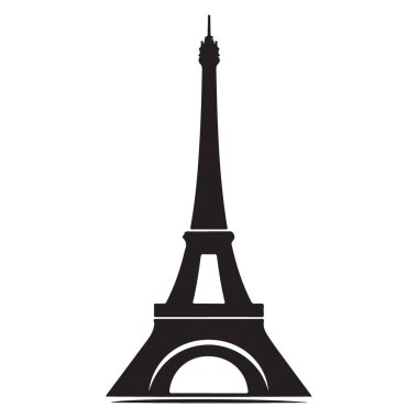 Paris Fransa 'nın siluet Eyfel Kulesi ikonik simge vektör grafiği