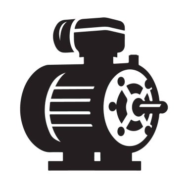 Electric Motor Vector Illustration Industrial Machinery Siluet Tasarımı